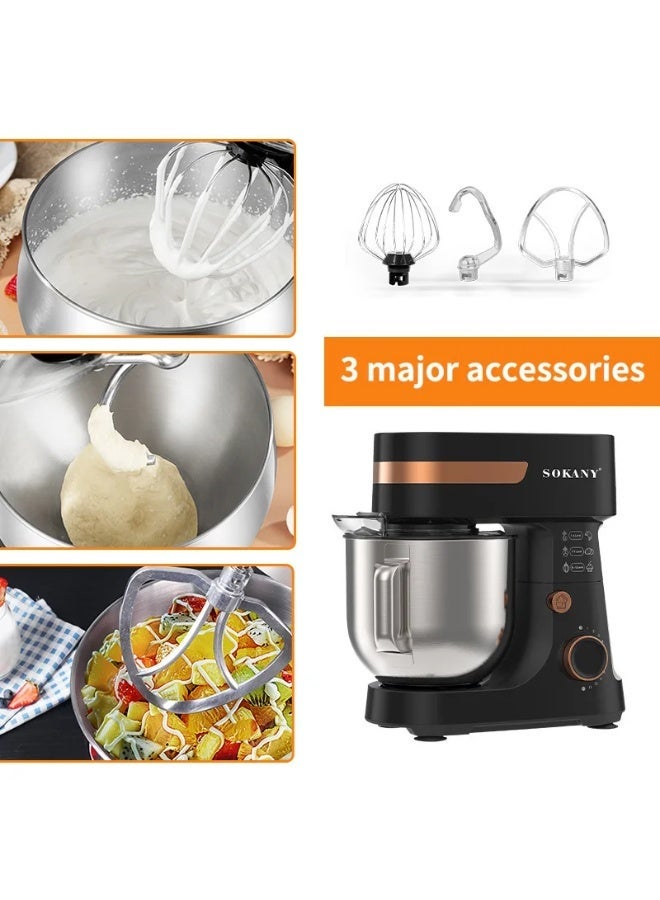 سوكاني عجانة سوكاني كيتشن ماستر بسعة 6 لترات، قوة 1000 واط، آلة مطبخ متعددة الوظائف مع سرعة قابلة للتعديل – موديل SK-276 (أسود) - Image 2